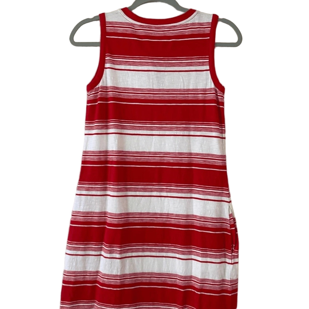 Talbots Red and White Striped Midi Sleeveless Dress. excellent condition. - Picture 2 of 5